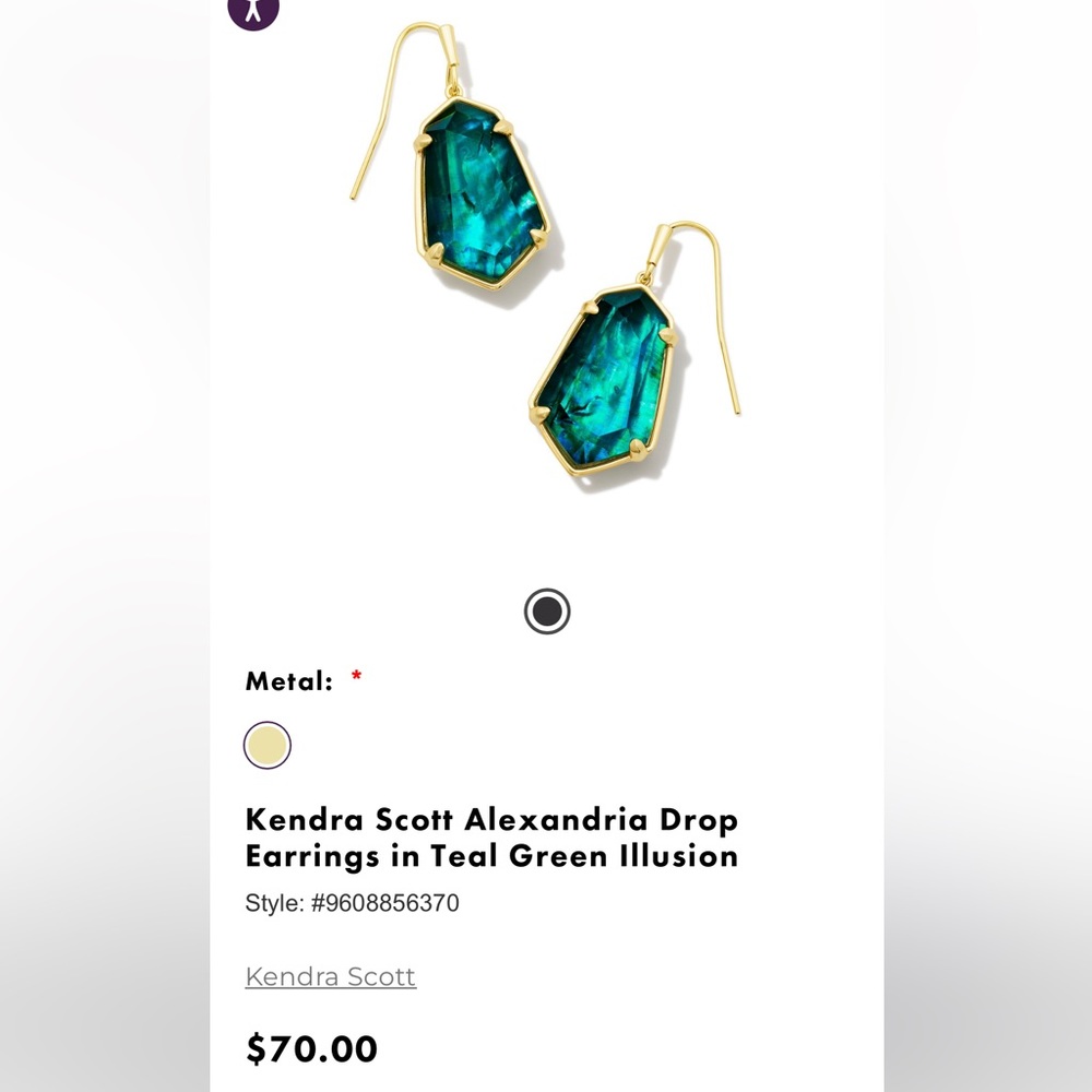 Alexander Drop Earrings in Teal Illusion